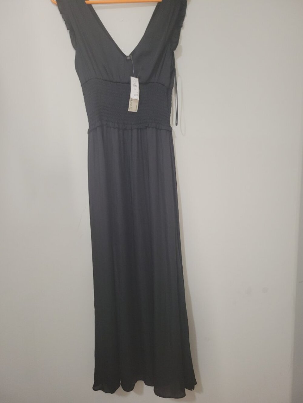 NWT Banana Republic Black Smocked Waist Maxi Dress Petite 4